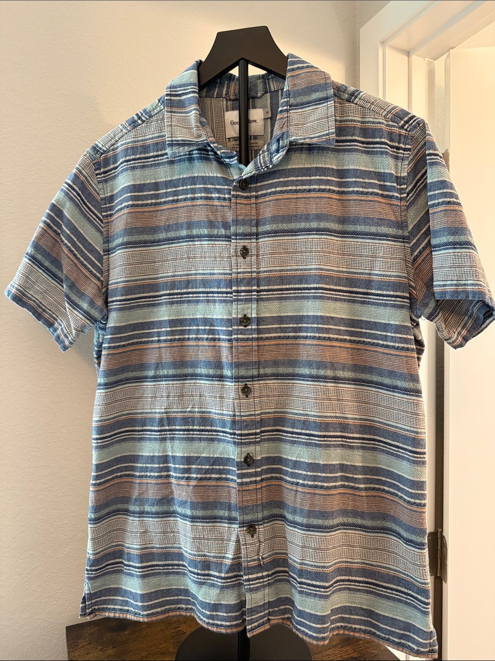 Goodfellow & Co Striped Short-Sleeve Button-Down Shirt